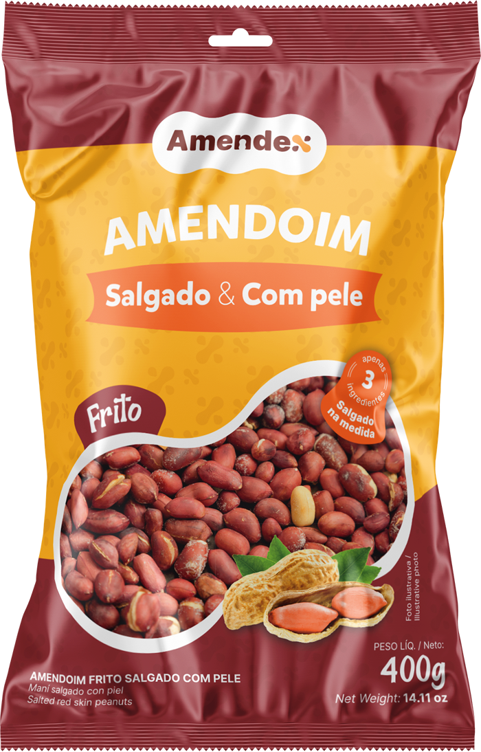 Amendoim Salgado e com Pele
