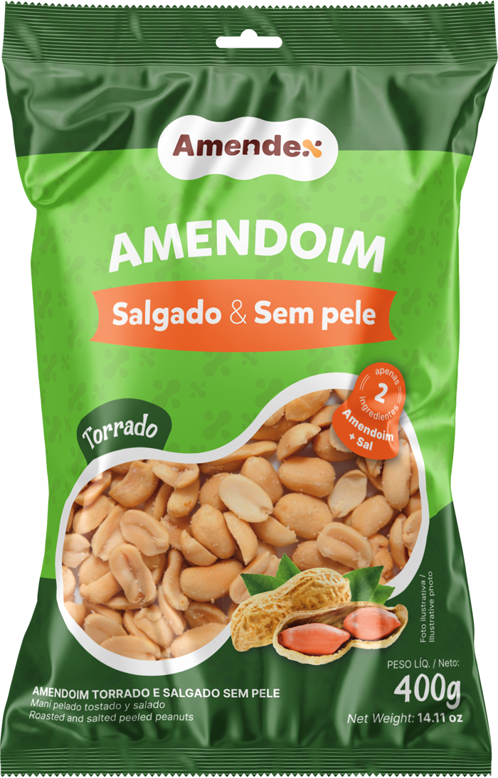 Amendoim Salgado e sem Pele